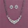 American Diamond Classic Mangalsutra with Rhodium Plating 2 Tone Plating