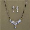 American Diamond Classic Mangalsutra with Rhodium Plating 2 Tone Plating