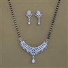 American Diamond Classic Mangalsutra with Rhodium Plating 2 Tone Plating