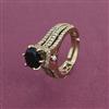 American Diamond Adjustable Ring with Mehndi Plating