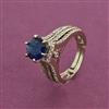 American Diamond Adjustable Ring with Mehndi Plating