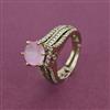 American Diamond Adjustable Ring with Mehndi Plating