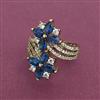 American Diamond Adjustable Ring with Mehndi Plating