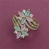 American Diamond Adjustable Ring with Mehndi Plating