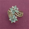American Diamond Adjustable Ring with Mehndi Plating