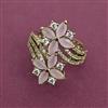 American Diamond Adjustable Ring with Mehndi Plating