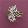 American Diamond Adjustable Ring with Mehndi Plating