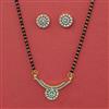American Diamond Classic Mangalsutra with Rhodium Plating 2 Tone Plating