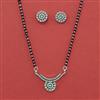 American Diamond Classic Mangalsutra with Rhodium Plating 2 Tone Plating