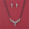 American Diamond Classic Mangalsutra with Rhodium Plating 2 Tone Plating