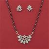 American Diamond Classic Mangalsutra with Rhodium Plating 2 Tone Plating