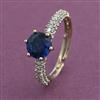 American Diamond Adjustable Ring with Mehndi Plating