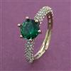 American Diamond Adjustable Ring with Mehndi Plating