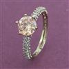 American Diamond Adjustable Ring with Mehndi Plating