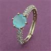 American Diamond Adjustable Ring with Mehndi Plating