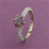 American Diamond Adjustable Ring with Mehndi Plating