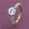 American Diamond Adjustable Ring with Mehndi Plating