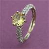 American Diamond Adjustable Ring with Mehndi Plating