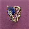 American Diamond Adjustable Ring with Mehndi Plating
