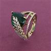 American Diamond Adjustable Ring with Mehndi Plating