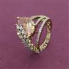 American Diamond Adjustable Ring with Mehndi Plating