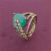 American Diamond Adjustable Ring with Mehndi Plating