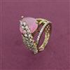 American Diamond Adjustable Ring with Mehndi Plating