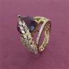 American Diamond Adjustable Ring with Mehndi Plating