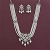 American Diamond Classic Pendant Set with Rhodium Plating 2 Tone Plating Mehndi Plating