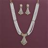 American Diamond Classic Pendant Set with Rhodium Plating 2 Tone Plating Mehndi Plating