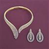 American Diamond Classic Necklace with Rhodium Plating 2 Tone Plating