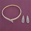 American Diamond Choker Necklace with Rhodium Plating 2 Tone Plating Mehndi Plating