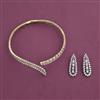 American Diamond Choker Necklace with Rhodium Plating 2 Tone Plating Mehndi Plating