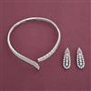 American Diamond Choker Necklace with Rhodium Plating 2 Tone Plating Mehndi Plating