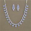 American Diamond Delicate Necklace with Rhodium Plating 2 Tone Plating