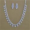 American Diamond Delicate Necklace with Rhodium Plating 2 Tone Plating