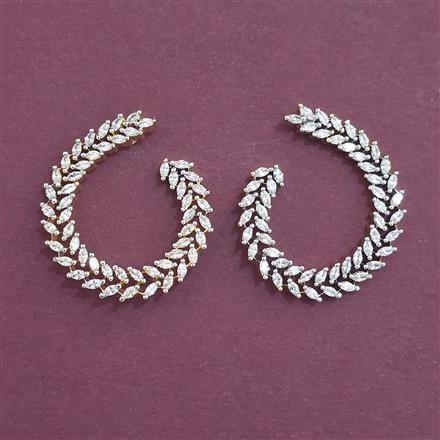 American Diamond Classic Earring with Rhodium Plating 2 Tone Plating Mehndi Plating