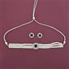 American Diamond Choker Necklace with Rhodium Plating