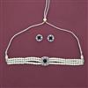 American Diamond Choker Necklace with Rhodium Plating