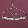 American Diamond Choker Necklace with Rhodium Plating