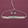 American Diamond Choker Necklace with Rhodium Plating