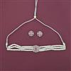 American Diamond Choker Necklace with Rhodium Plating