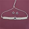 American Diamond Choker Necklace with Rhodium Plating