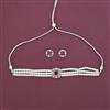 American Diamond Choker Necklace with Rhodium Plating