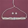 American Diamond Choker Necklace with Rhodium Plating