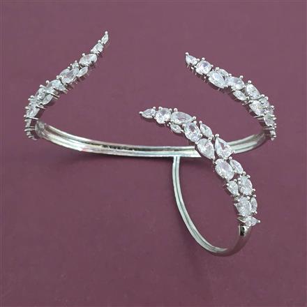 American Diamond Classic Kada with Rhodium Plating Carat Plating