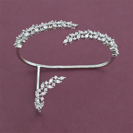 American Diamond Classic Kada with Rhodium Plating Carat Plating
