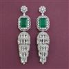 American Diamond Jhumki with Rhodium Plating