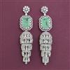 American Diamond Jhumki with Rhodium Plating