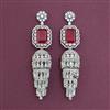 American Diamond Jhumki with Rhodium Plating